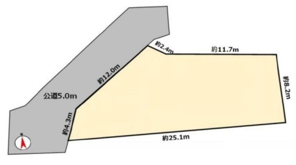 土地図面 土地204.97平米（約62.00坪）　建物136.47平米（約41.28坪）