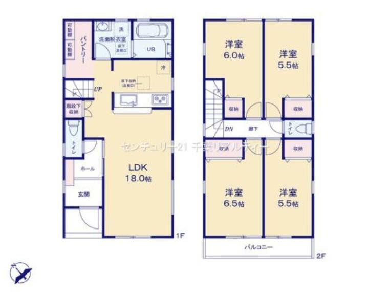 間取り図 4LDKの魅力的な間取り！LDKはゆったりとした空間で、ご家族との団らん時間が、より一層充実したものになりますね！家族との仲が深まり、自然と笑顔が増えそうです！