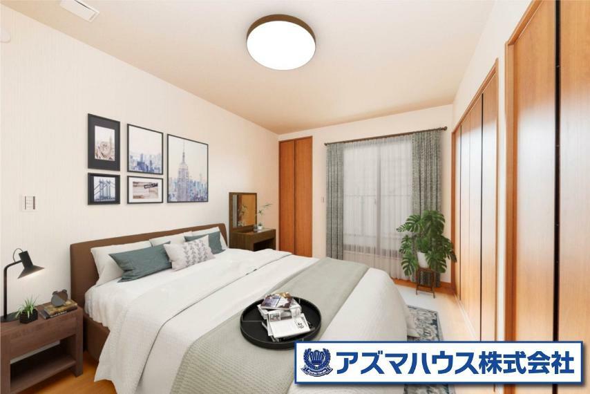 寝室 ※実際の室内写真にCGで家具インテリア等を配置しております。家具付き物件ではありません。