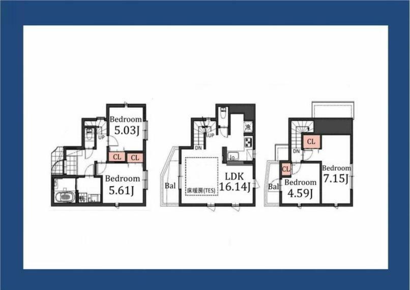 間取り図 土地78.21平米・建物88.80平米4部屋＋LDK16.14帖＋車庫※建築基準法上では一部「納戸」扱いとなる可能性がございます。