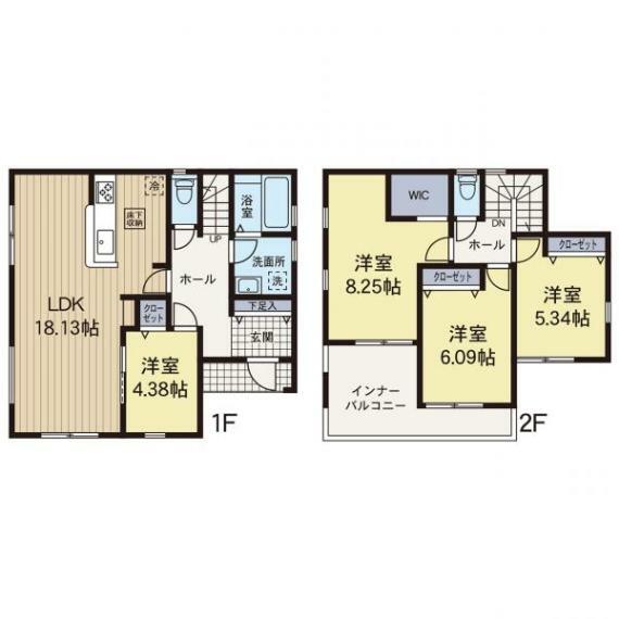 間取り図 【間取図】大型4LDKの新築分譲住宅。モデルルームご用意しております。