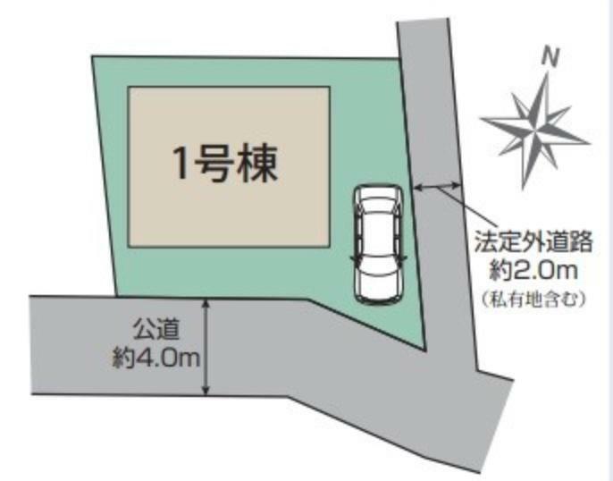 区画図 「狛江市猪方2丁目」新築2階建ての大型4LDKです！　住宅性能評価書W取得です！