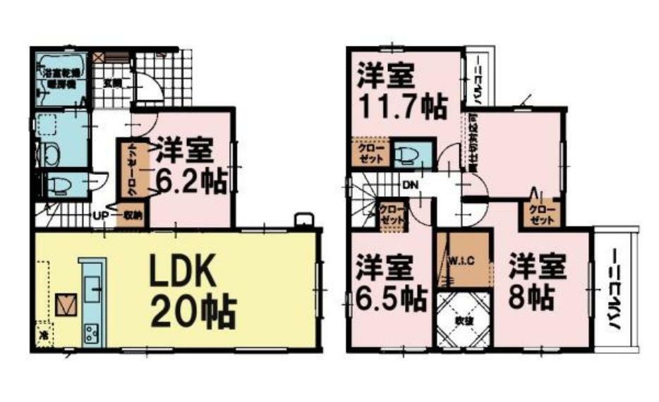 間取り図 4LDKの魅力的な間取り！LDKはゆったりとした空間で、ご家族との団らん時間が、より一層充実したものになりますね！家族との仲が深まり、自然と笑顔が増えそうです！