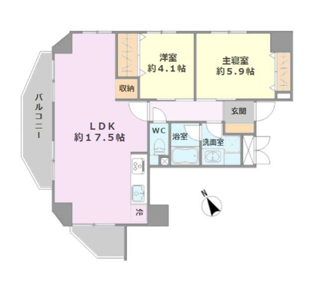 間取り図 ■3階部分の3方角住戸で陽当り・通風良好  ■専有面積:61.28平米の2LDK