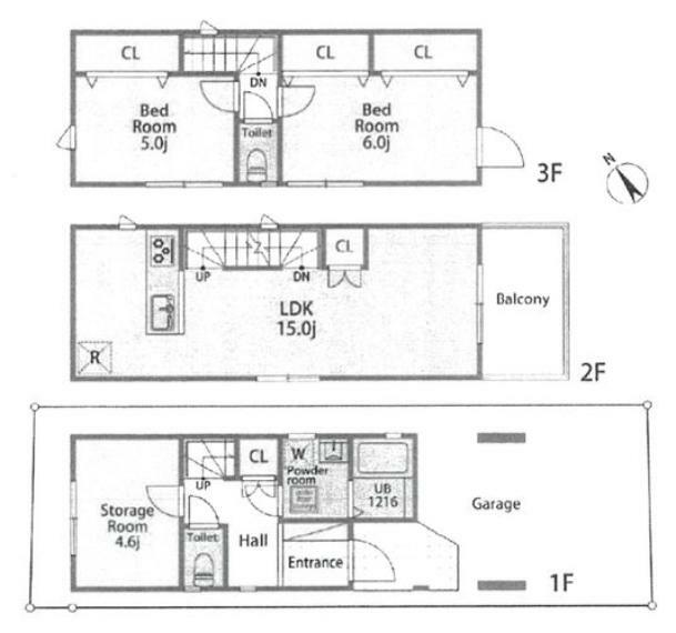 間取り図 2LDK＋S※洋室と記載の居室に関して、建築基準法上では一部「納戸」扱いとなる可能性がございます。