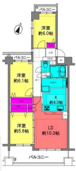 間取り図 中古マンションの3LDKは、経済的で、一般的な広さがあり、夫婦又は3人家族に最適です。リビングルームでは、食事会を楽しむスペースがあることや、部屋の用途は、寝室や子供部屋を設けることも可能です。