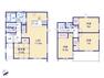 間取り図 広いLDK17.5帖はご家族の共有スペース。 2階3部屋は全室6帖以上のゆとりある間取りでご家族それぞれのお時間も大切に出来ます。
