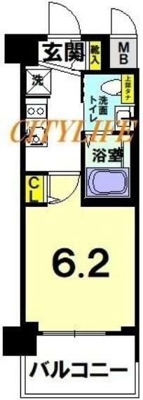 エステムプラザ京都聚楽第雅邸(1K) 5階の間取り