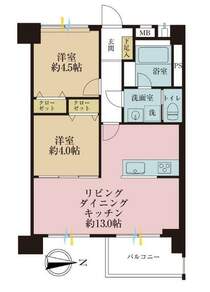 3LDK、専有面積53.10平米、バルコニー面積確認中