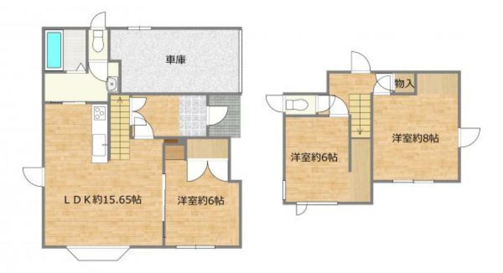 【リフォーム後予定間取図】全居室収納付きの3LDKの住宅です。1階は和室から洋室へ変更する予定です。1階に居室があると小さなお子様のいらっしゃるご家族からご高齢の方まで、階段の上り下りなく生活できるのもうれしいポイントですね。