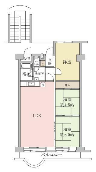 浦和白幡東高層住宅1号棟(3LDK) 12階の間取り