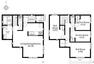 間取り図 2号棟: LDKと居住スペースの階層を分けることでお互いのプライバシーをしっかり確保できます全居室収納付きでお部屋をすっきりご使用いただける新築戸建です