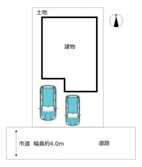 【区画図】区画図です。駐車並列で2台駐車可能です。