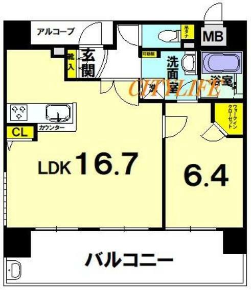 エステムプラザ京都四条烏丸(1LDK) 11階の間取り