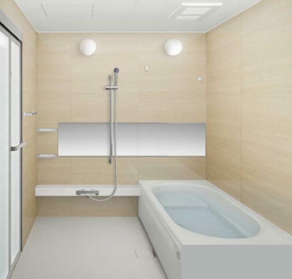 浴室 【同仕様写真】ハウステック製のユニットバスに新品交換します。足を伸ばせる1坪サイズの広々とした浴槽なので、1日の疲れをゆっくり癒すことができますよ。