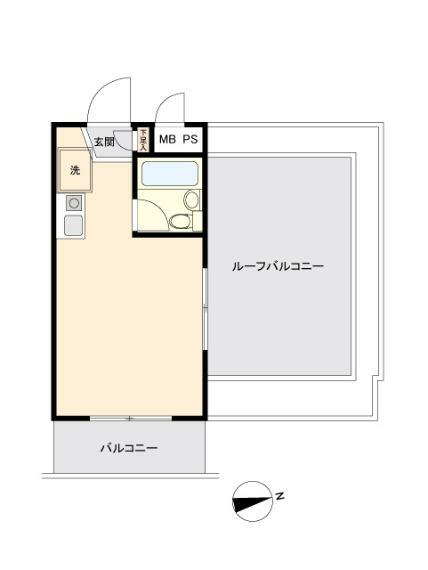 モナーク二俣川リバーサイドマンション(1R) 5階の間取り