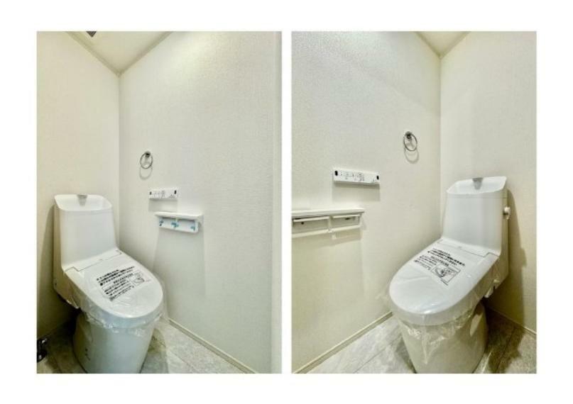 トイレ 【トイレ×2】 温水洗浄便座機能付きトイレ。温水洗浄便座は清潔にお使いいただくための大切なアイテムです。