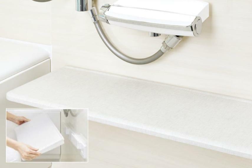 構造・工法・仕様 【バスルーム】LIXIL AX/まる洗いカウンター  まるごと壁から簡単に外せるカウンター。裏まで洗えるお掃除ラクラク仕様。