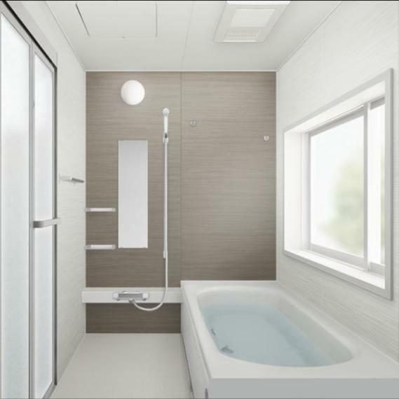 浴室 【同仕様写真】ユニットバスは新品交換します。1坪タイプの浴室なので足を伸ばしてゆっくりとお風呂に入ることができますよ。