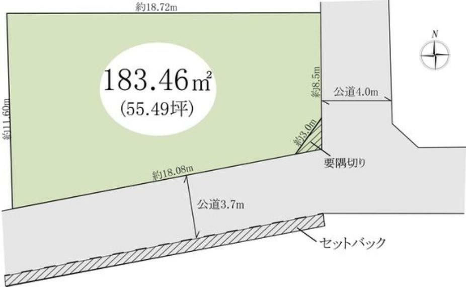 区画図 土地面積183.46平米