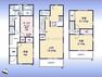 間取り図 間取図:2階にシステムキッチン（L型）付きLDK1、3階に6帖以上の洋室3室1階の納戸は収納付で居室として使用可2、3階に南向きバルコニー