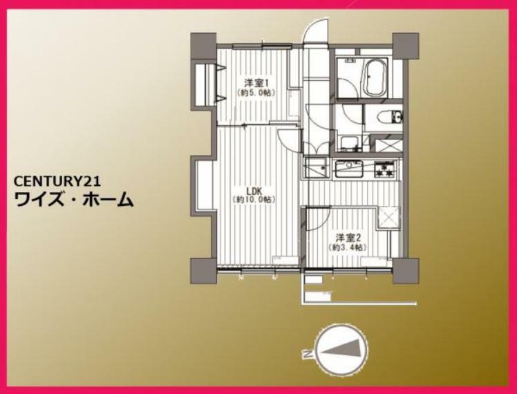 高田馬場住宅(2LDK) 11階の間取り