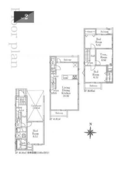 間取り図 LDKはゆったり18.9帖！プライバシー性の高い2階LDKはバルコニー2面付きで開放感のある空間！全居室収納、パントリー完備でお部屋がすっきり片付きます！