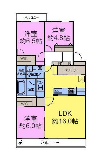 間取り図 3LDKの魅力的な間取り！LDKはゆったりとした空間で、ご家族との団らん時間が、より一層充実したものになりますね！家族との仲が深まり、自然と笑顔が増えそうです！