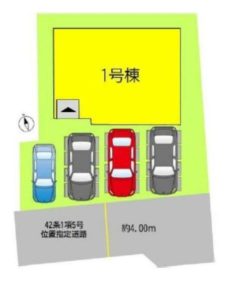 区画図 駐車スペース4台完備
