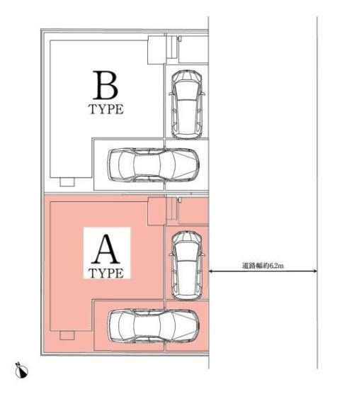 区画図 敷地面積:90.0平米　お車は2台駐車可能です
