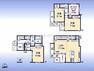 間取り図 間取図:2階に対面キッチン付LDK1、3階に洋室4室（7主寝室含む）2、3階にバルコニー