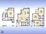 間取り図 間取図:2階に風呂＆洗面、対面キッチン付LDK1、3階に洋室4室（7帖主寝室含む）バルコニー
