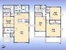 間取り図 間取図:対面キッチン付LDK＆和室2階に洋室3室（主寝室含む）ワイドバルコニー