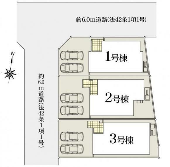 区画図 本物件は1号棟です