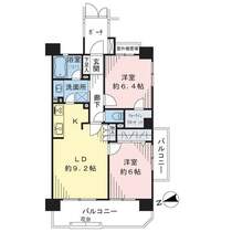2階部分南西角住戸、全室6帖以上のゆとりある2LDKのお住まい。