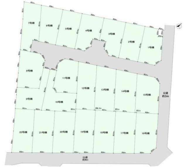 区画図 全22区画の大きな開発現場でございます。