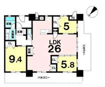 【駐車場2台無料】11階建最上階・角部屋・3LDK・専有面積93.37