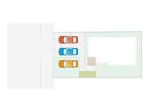 【区画図】並列で最大駐車3台可能です。