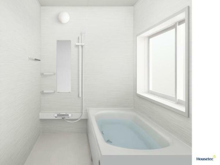 浴室 【同仕様写真】ハウステック製のシステムバスの新品交換します。1坪タイプの浴室なので足を伸ばしてゆったりと入浴できます。
