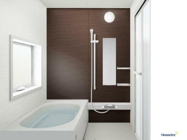 浴室 【同仕様写真】（変更の可能性あり）浴室はハウステック製の新品のユニットバスに交換予定です。浴槽には滑り止めの凹凸があり、床は濡れた状態でも滑りにくい加工がされている安心設計です。