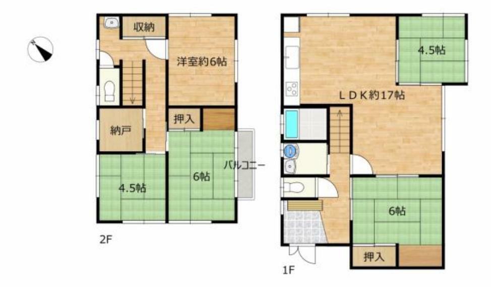 間取り図 【間取り図】現況の間取り図です。5SLDKとお部屋数が多く、お子様のいるご家庭や二世帯のご家庭にもおすすめです。