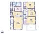 間取り図 広いLDK17.8帖はご家族の共有スペース。 2階3部屋もゆとりある間取りでご家族それぞれのお部屋にも最適です。