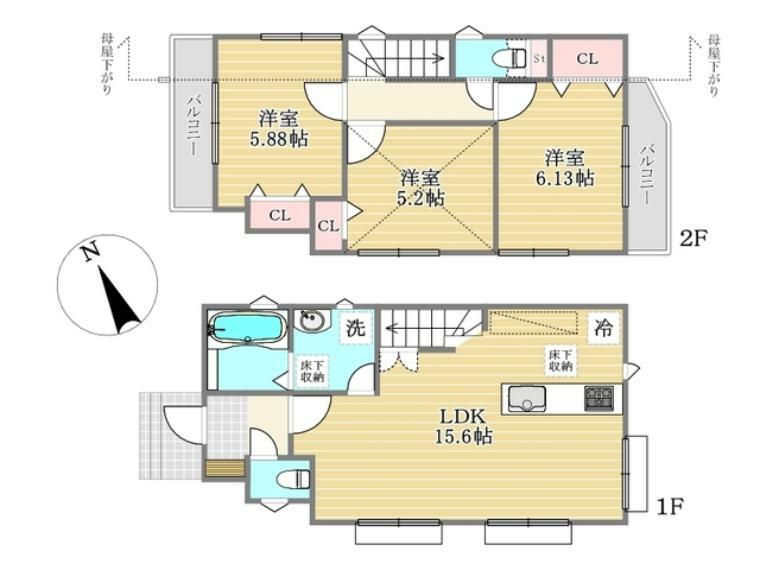 間取り図 1号棟間取り■日野市栄町4　新築一戸建て■