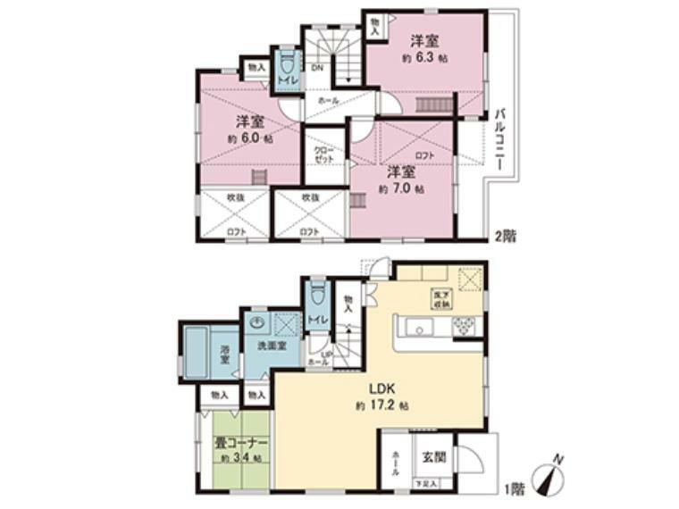 間取図です。図面と異なる場合は現況を優先させていただきます。