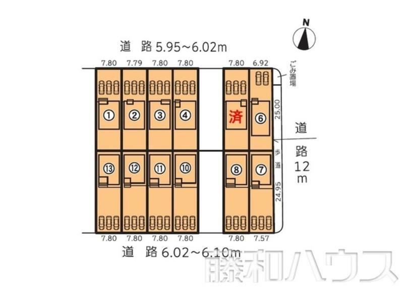 区画図 全体区画図　【春日井市岩成台1丁目】