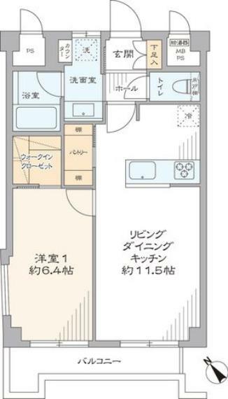 間取り図 最上階、南西向きで陽当り・通風良好な1LDK＋WICです。室内フルリノベーション済みのお部屋です。