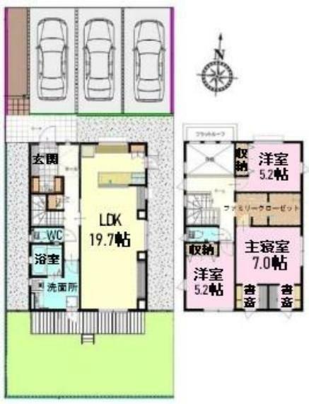 間取り図 3SLDKの魅力的な間取り！LDKはゆったりとした空間で、ご家族との団らん時間が、より一層充実したものになりますね！家族との仲が深まり、自然と笑顔が増えそうです！