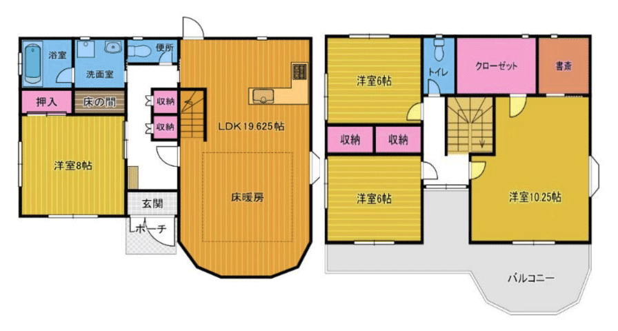 間取り図 全居室2面採光の4LDKです。おひさまの光と爽やかな風をたっぷりと取り込めますね。