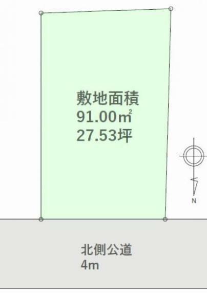 区画図 ■土地面積91.00平米（27.53坪）！