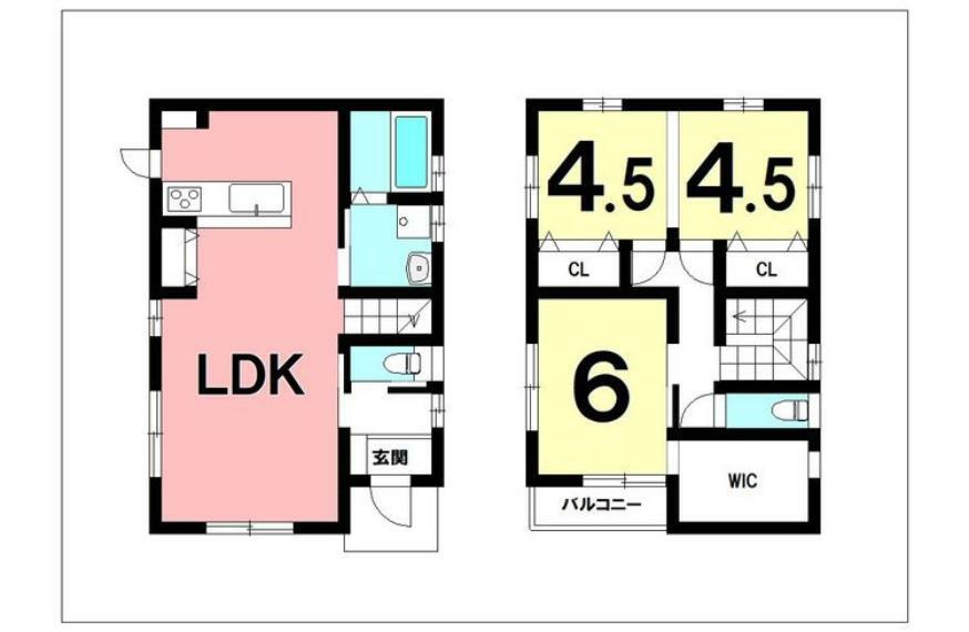 間取り図 3LDK＋ウォークインクローゼット、オール電化【建物面積85.29m2（25.8坪）】